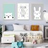 Wall Picture Baby Room Decoration Kawaii Bear Rabbit Canvas Art S Woodland Animal Cartoon Nursery Prints Painting