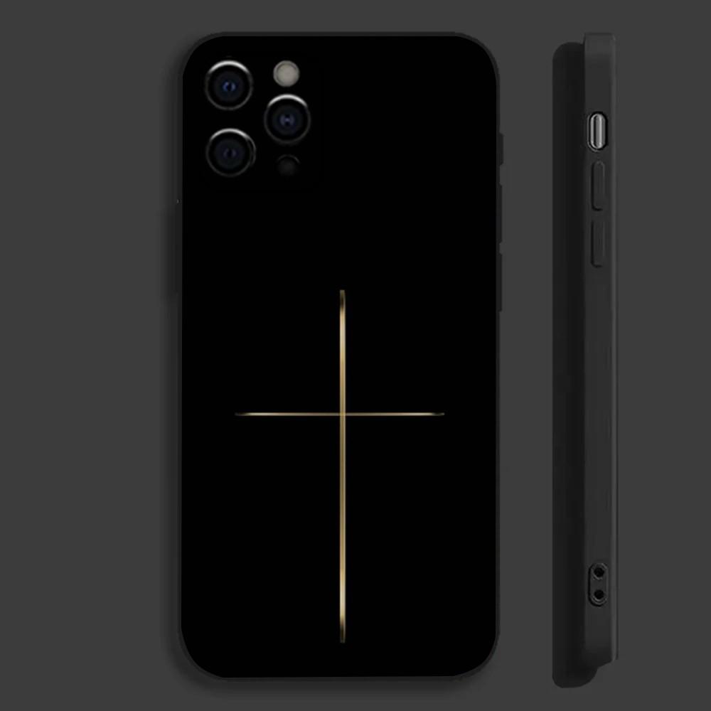 Стих из Христианской Библии Чехол для телефона Иисус Для Apple iPhone 15,14,13,12,11,Pro,X,XS,Max,XR,Plus,Mini Мягкий Черный Чехол