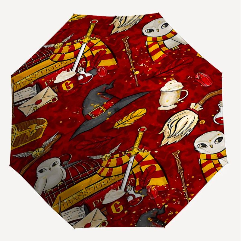 1PC Warner Hogwarts Harry Potter Automatic Open/Close Umbrella with Windproof, 51-Rib Sturdy Canopy, Durable Ribs1268A
