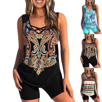 Женский сексуальный приталенный купальник с принтом на слинге и раздельном бикини плюс размер купальника (Два куска)