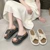 Premium Cool Slippers Women's Summer Wear New Thick-soled Fashion Cross-casual One-word Beach Cool Slippers