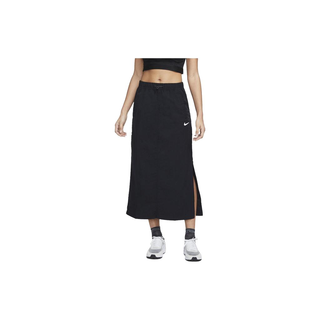 Nike Sportswear Essential Solid Side-Slit Skirt Women Bottoms Black DM6249-010
