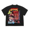 Street Fighter Лето Мужская Футболка с Коротким Рукавом Манга Европейский и Американский Уличный Рэп Винтажный Новый Стиль Тренд