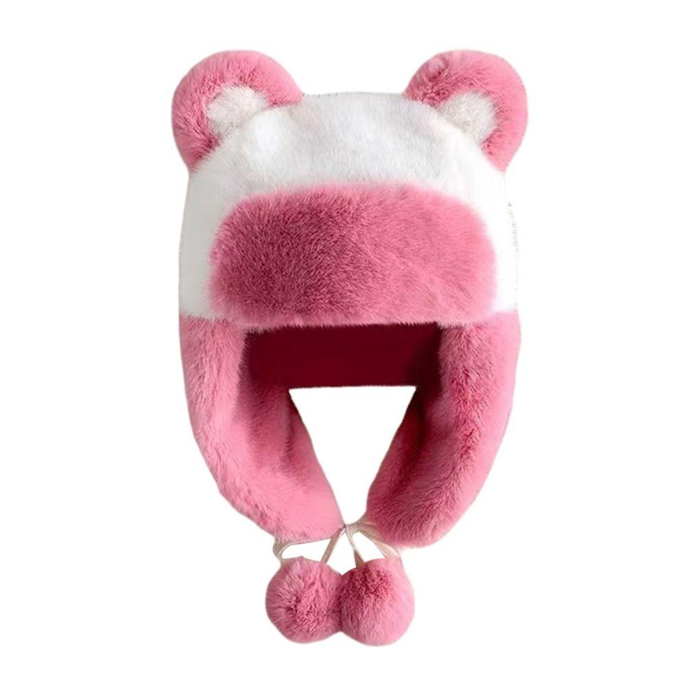 Thick Bomber Hat Plush Ushanka Fur Hat Outdoors Winter Cap for Men Women