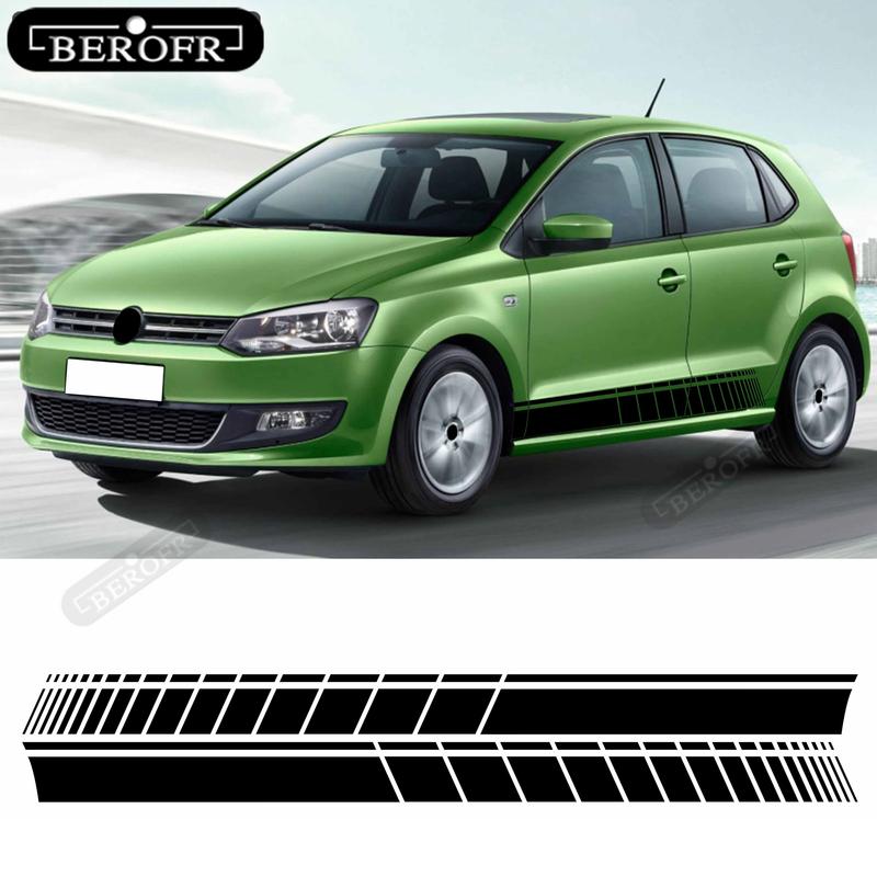 Авто Стайлинг Боковые Пороги Двери Полосы Наклейки для vw volkswagen golf 4 5 6 7 polo passat b5 b6 b7 tiguan touran аксессуары