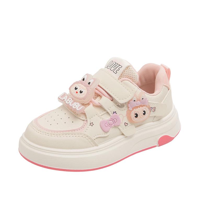 Детские повседневные спортивные туфли с липучками 2026 года с мультяшным принтом - Нескользящие, Весна/Осень, Студенческие одиночные туфли