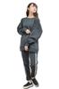 Aunii 8303 Loungewear Casual Cute and Relaxed Crew Round Solid Sizes Women's Fleece-Lined Set, Sweatshirt, Fall/Winter Jersey, Elegant, Fit, Neck,