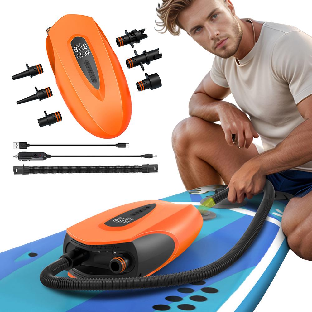 Насос для SUP-борда 20 PSI с автоотключением, электрический воздушный насос, цифровой дисплей, портативный воздушный компрессор для надувных лодок, каяков