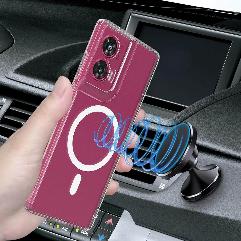 For Motorola Moto G24 Power Clear Phone Case Compatible with MagSafe TPU+Acrylic Back Cover