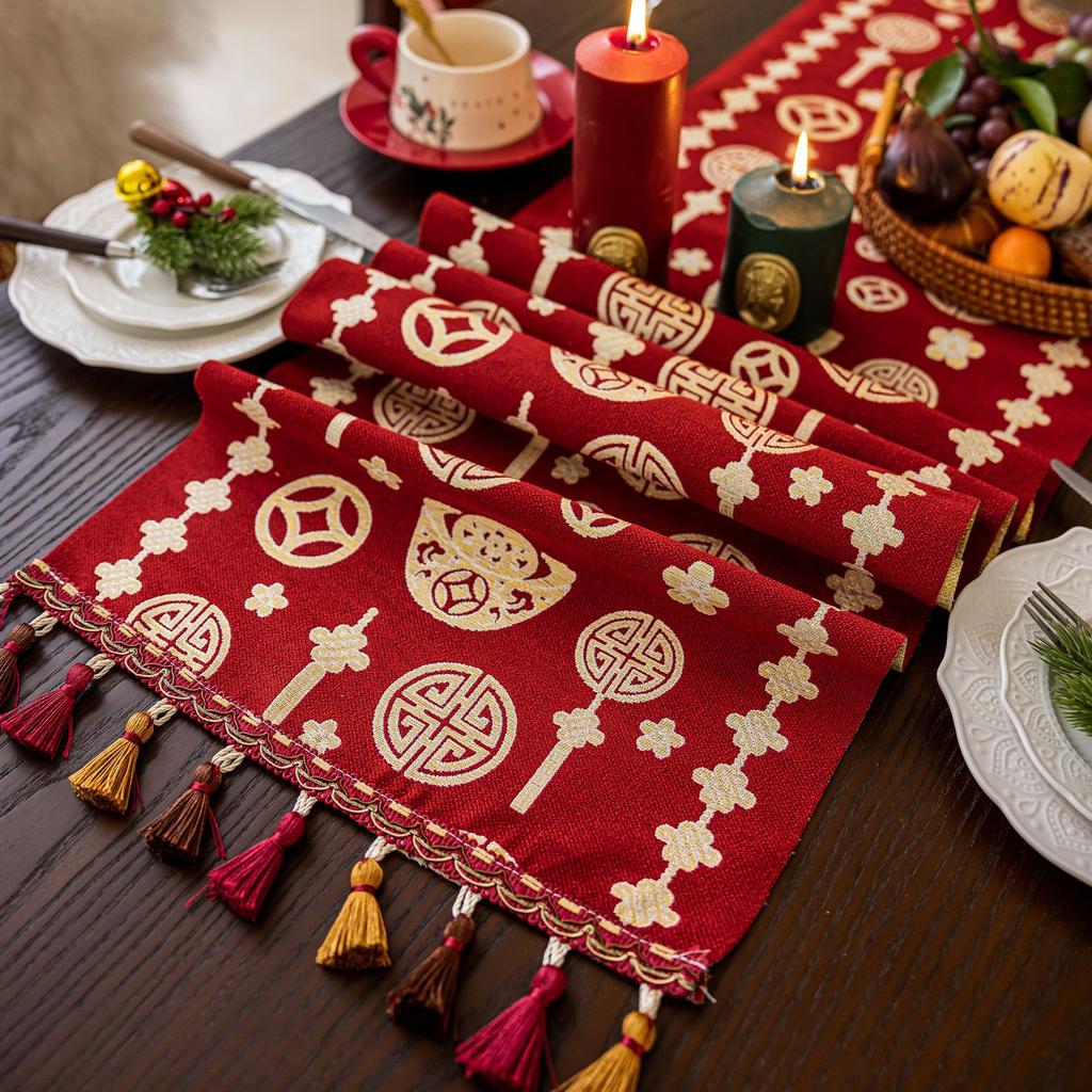 Cotton And Linen Tablecloth Rectangular Round Table Small Fresh Foreign Trade Coffee Table Cover Symmetrical Striped Tablecloth