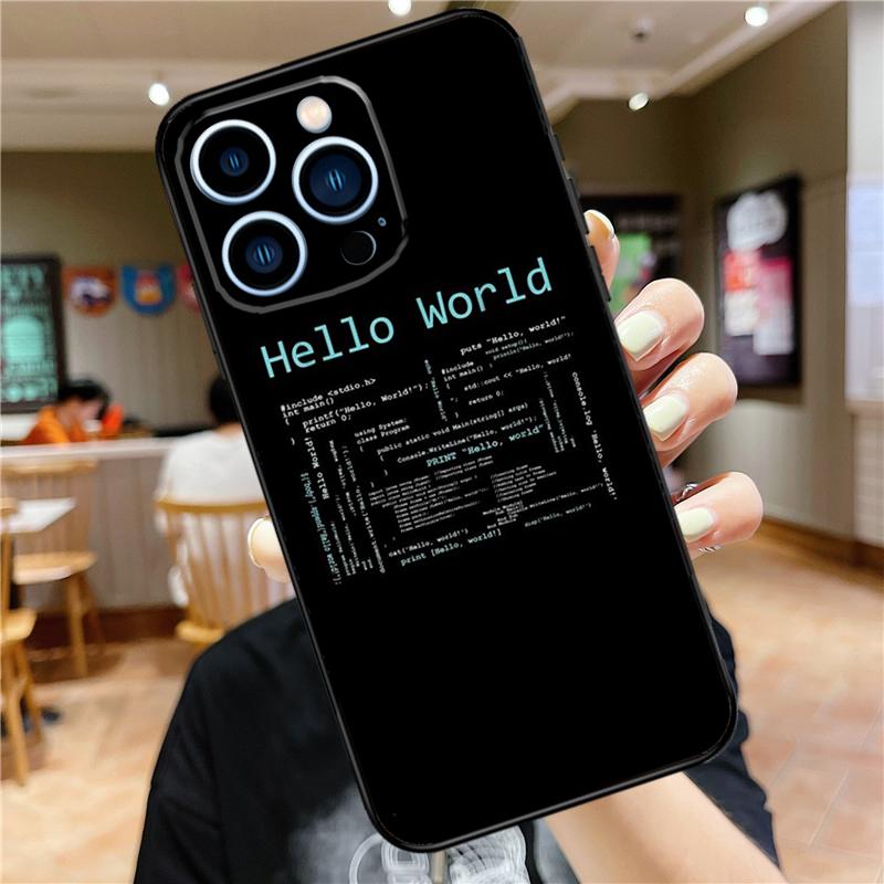 Programming Languages Case For iPhone 17 16 14 13 12 11 15 Pro Max Mini Plus 16e 17 Air Bumper Cover Accessories