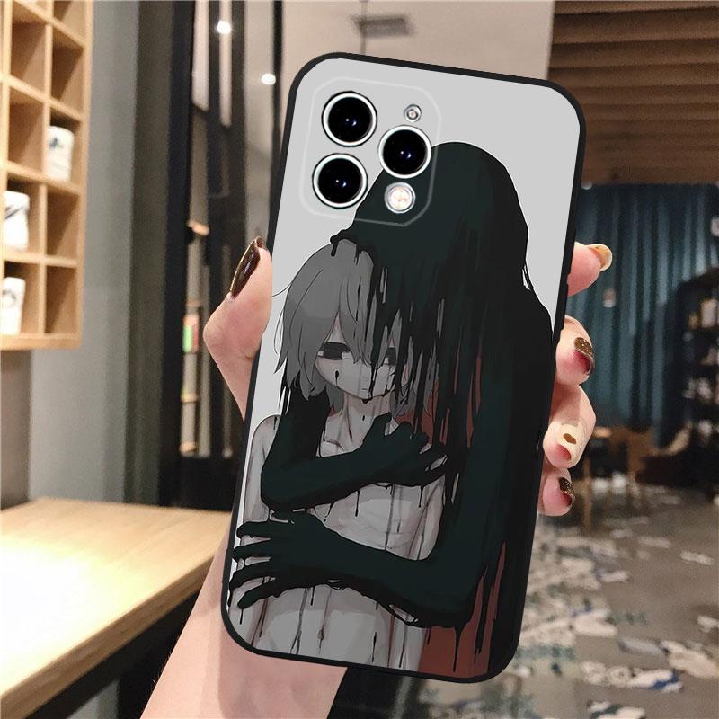 Чехол для телефона Carcasa Funda Для iPhone 17 Pro Max Air 16 15 14 13 Pro Max 15 16 Pro 15Plus Ужасы Аниме Девушка Чехол