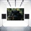 One-piece 2D flat photography background banner - Mysterious Black Panther Serene Jungle Theme Background Cloth
