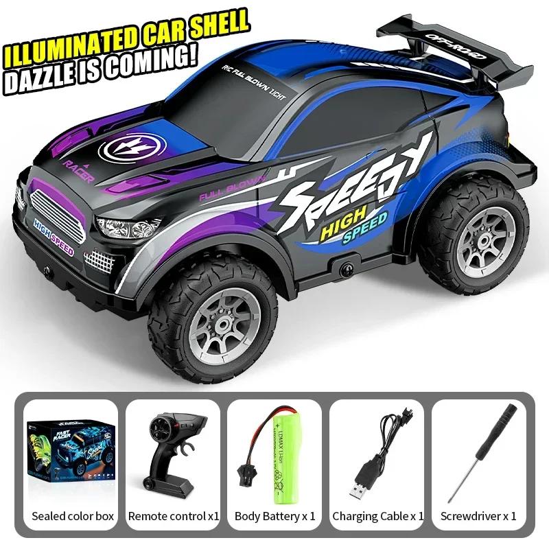2.4G Rc Sports Pickup Drift Car Lights Remote Control High Speed Climbing Off-Road Pvc Racing Vehicle Kids Toys Boys Christmas