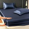 Ice Silk Fitted Sheet 90x200cm Multiple Sizes Bed Sheet Soft Satin Elastic Mattress Home Bedroom Bed Sheet with 360°Elastic Band