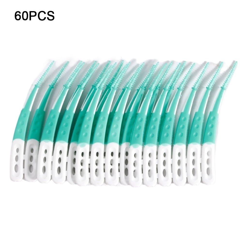 60Pcs Silicone Tooth Cleaning Brush 60Pcs Tooth Brush New Interdental Brush Oral Cavity