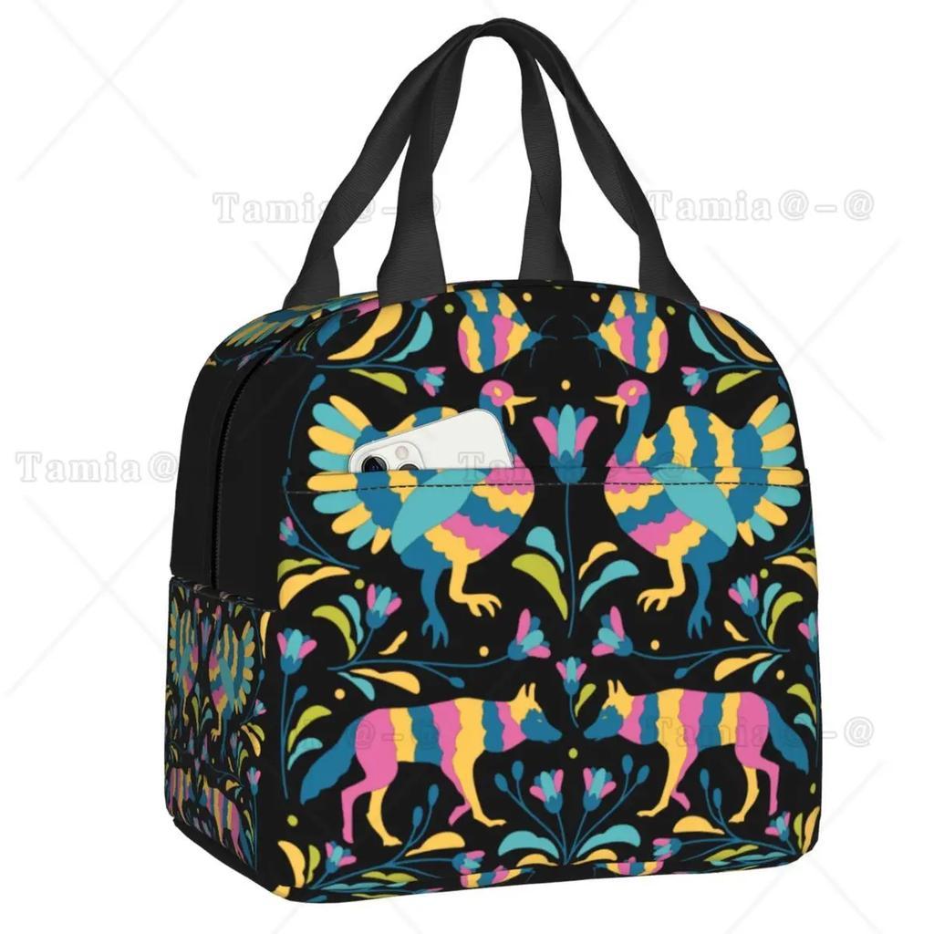 Ланч-бокс с изображением котенка-кошки «Сахарный череп» на День мертвых, многофункциональный мексиканский Хэллоуин, цветочный термохолодильник, сумка для обеда с едой