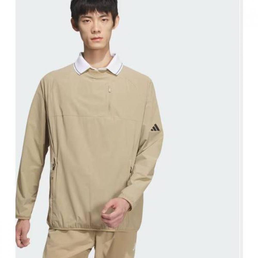 Adidas Golf Golf Windlady Long Sleeve Polo Shirt Im6422 Beige
