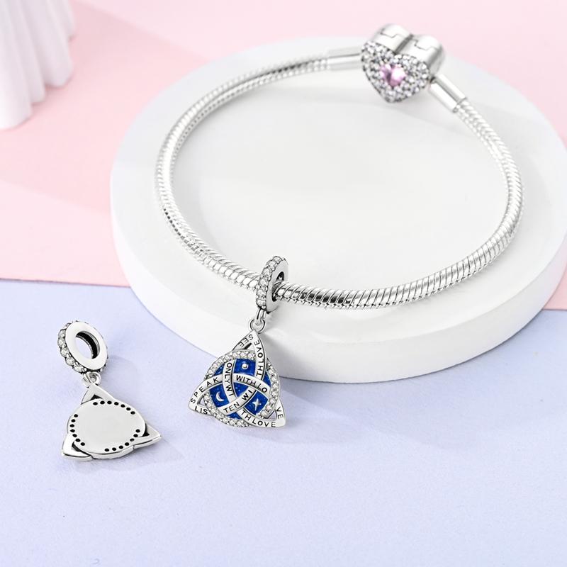 Pendant Charm Bead Copper Triangle Star Pendant Beads Fit Original Bracelet For Jewelry Making Valentine'S Day Gift