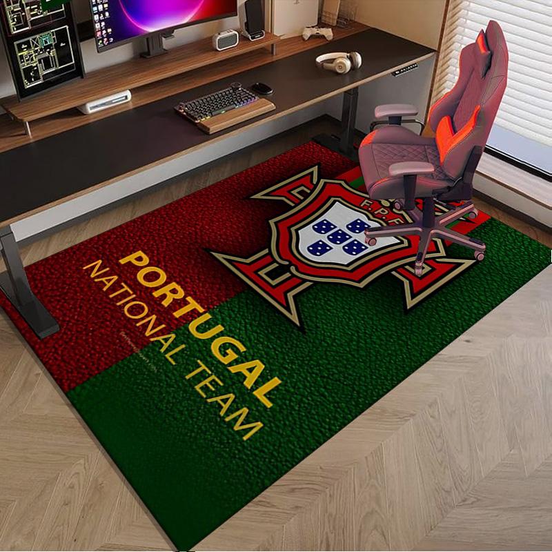Portuguese Football Federation Crest Area Rug Office rug, Chair Rug, Decor Carpet Livingroom bedroom Mat, Large Size Fan gifts Christmas gifts