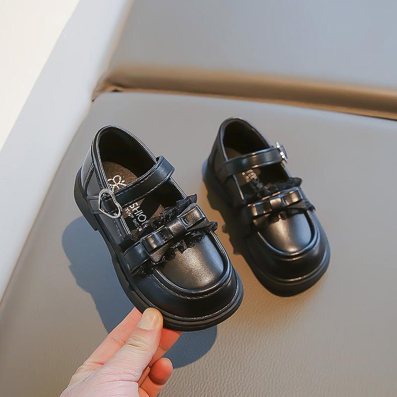 Весенние и осенние кожаные туфли для маленьких девочек с бантом и кружевом. Туфли принцессы. Милые детские туфли Doudou с мягкой подошвой.