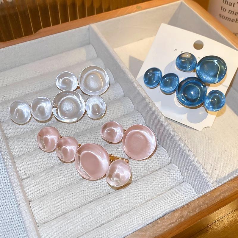 2 шт./лот, прозрачные заколки из кожи аллигатора, заколки для волос с пузырьками, красивые головные уборы, корейские аксессуары для волос для мамы и дочки, белые