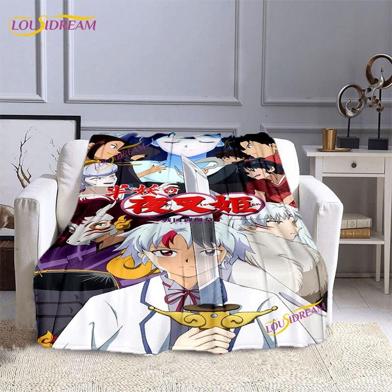 Одеяло с принтом Hanyou No Yashahime, фланелевое одеяло Inuyasha, накидка на диван-кровать, домашнее покрывало, теплые подарки для детей