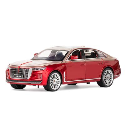 1/24 HONGQI H9 High Simulation Diecast Metal Alfa Модель автомобиля Звук Свет Инерционный механизм Коллекция Детские игрушки Подарки F568
