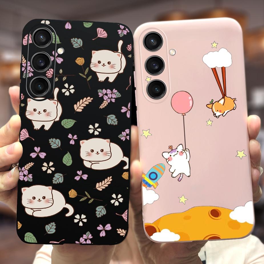 Чехол для Samsung Galaxy S23 FE S23+ Милый чехол-бампер с мультяшным динозавром из мягкого ТПУ для Samsung S23 Plus S 23 Ultra S23FE