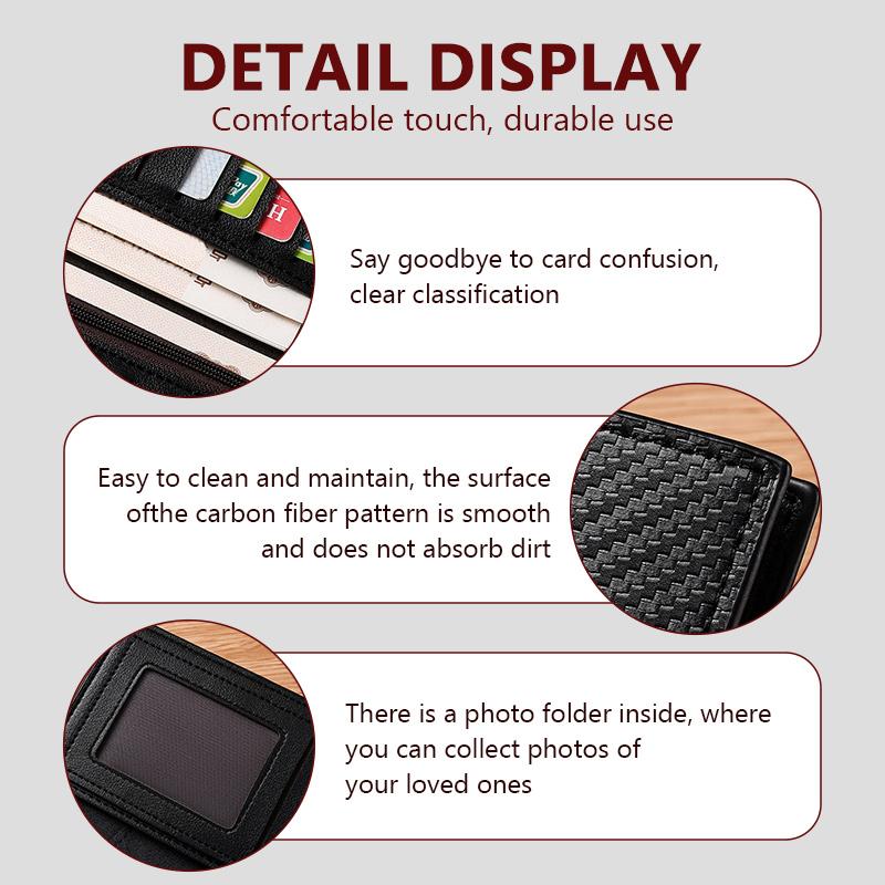 VFHJQ1 For Volkswagen VW Men's Carbon Fiber Wallet Large Capacity Car Card Holder Organizer Scirocco Jetta Beetle Golf 4 5 6 Passat