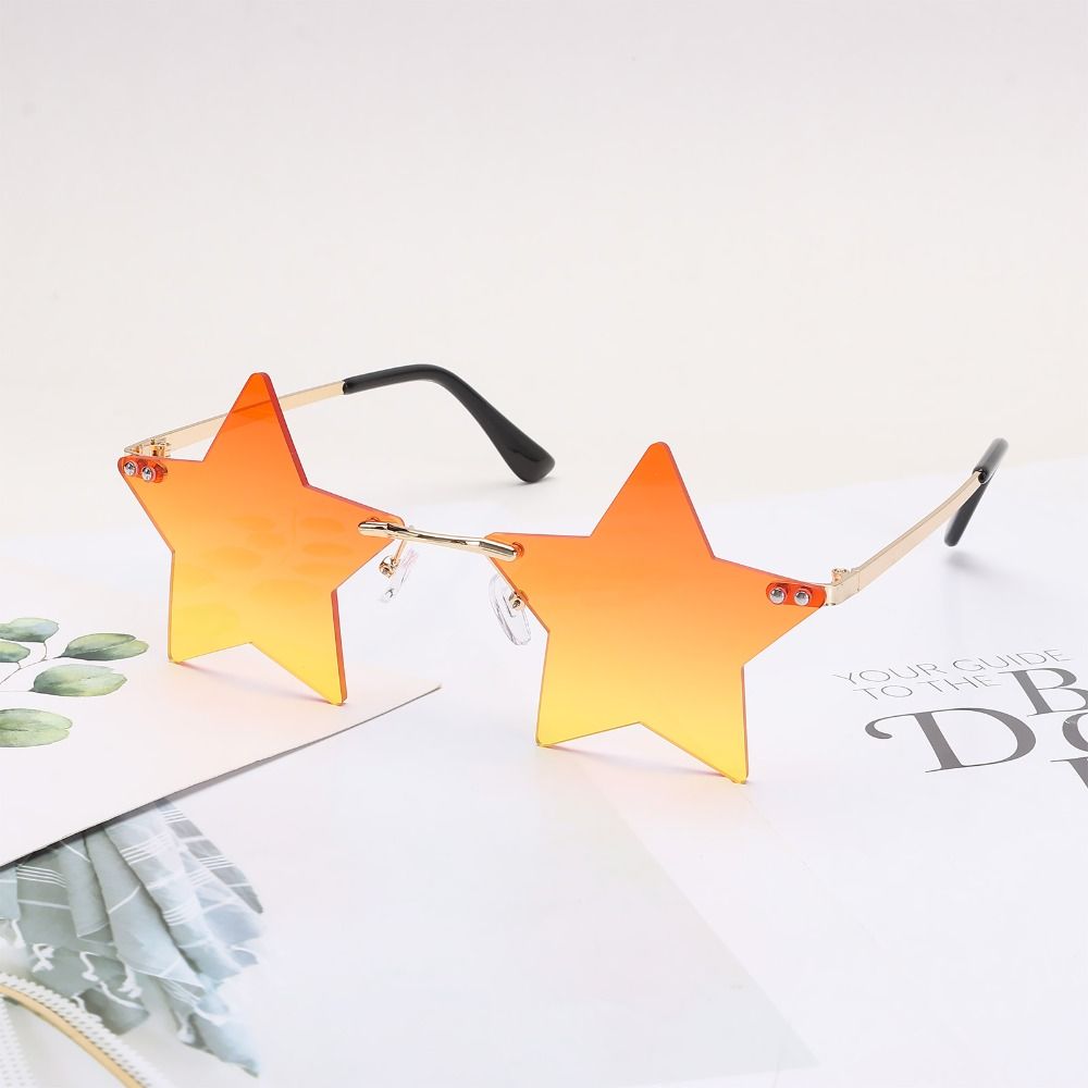 Солнцезащитные очки UV400 для вечеринок, уличной съемки, в форме звезды, солнцезащитные очки-пентаграммы, безободковые