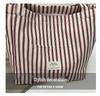 Holiday French Stripe Canvas Tote: Versatile, Lightweight Shoulder Bag with Large Capacity for Women