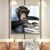 Fun Monkeys Work Seriously On Canvas Painting Modern Animal Posters and Prints Wall Art Images for Living Room Home Decoration