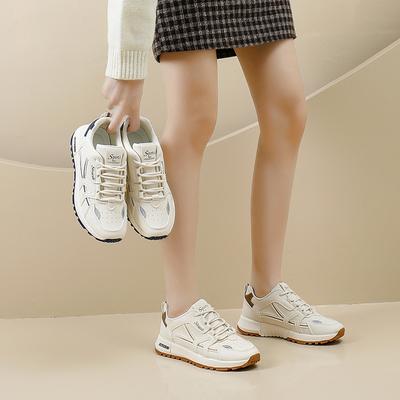 Платформа Папины кроссовки Весна Новые Дышащие Студенческие кроссовки Увеличение роста Досуг