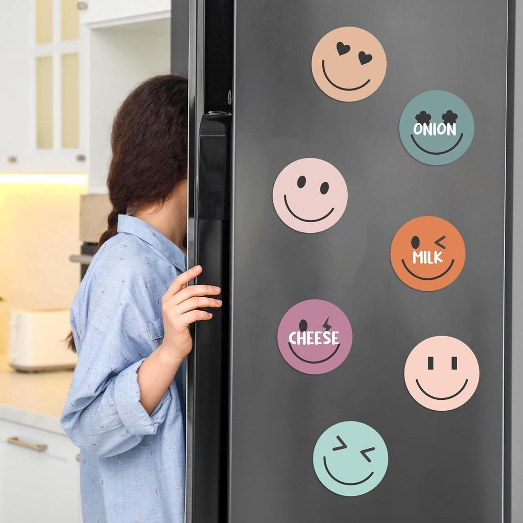 24 Packs Smile Face Sticky Notes Boho Happy Face Memo Pads Colorful Reminder Notes for Back to School Annotating Office Classroom Study, 480 Sheets