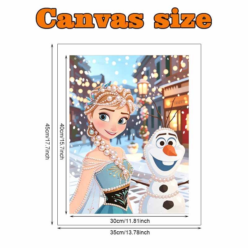 Disney Pearl Painting Anna and Her Best Friend Olaf DIY Pearl Painting Gem Art Pearl Dot Painting Picture Crafts Adult Beginner Gifts Home Decor