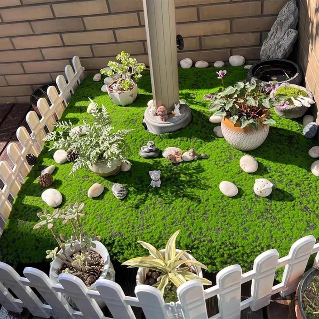 Artificial Moss Mat Fake Grass Rug DIY Synthetic Turf Landscape Artificial Grass Mats Lawn Carpet for Garden Patio Balcony DIY