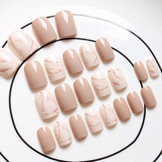 24 шт., накладные ногти с клеем, наращивание ногтей из АБС-пластика, набор искусственных ногтей для красивых девушек, принадлежности для маникюра