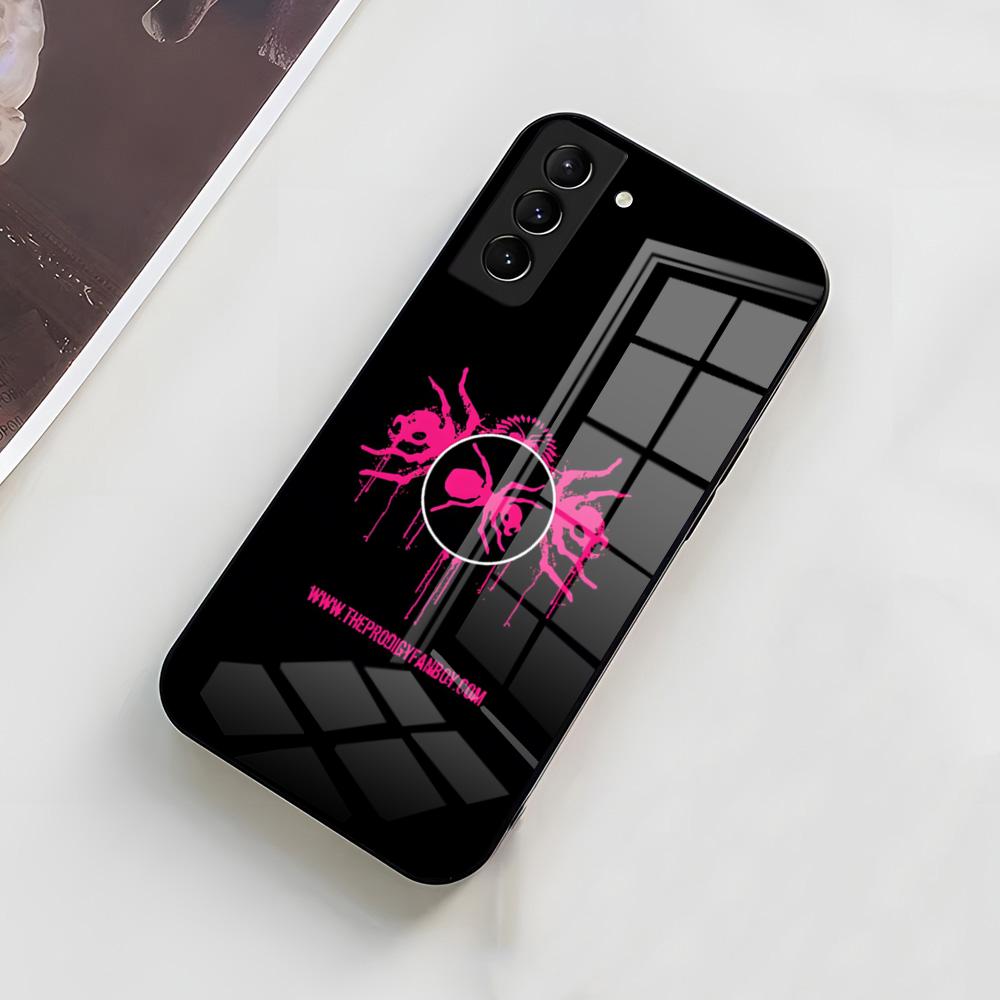 Чехол для телефона с логотипом артиста The Prodigy для Samsung A56 A36 A26 A16 A15 A25 A35 A55 A14 A34 A24 A54 Стеклянный чехол