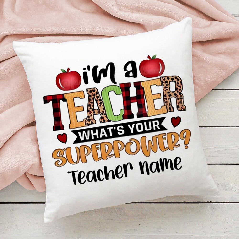 Personalised Pillow Case Custom Name Cushion Cover Teacher Life Decortion Pillowcase Theacher's Day Thanks Gifts for Teachers