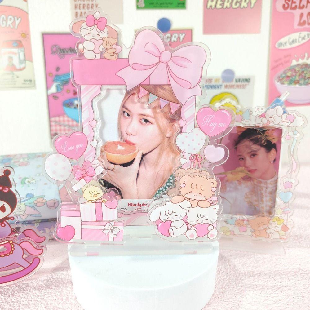 Dustproof Idol Card Display Stand Transparent Photo Frames Cute Photo Card Holder Gifts