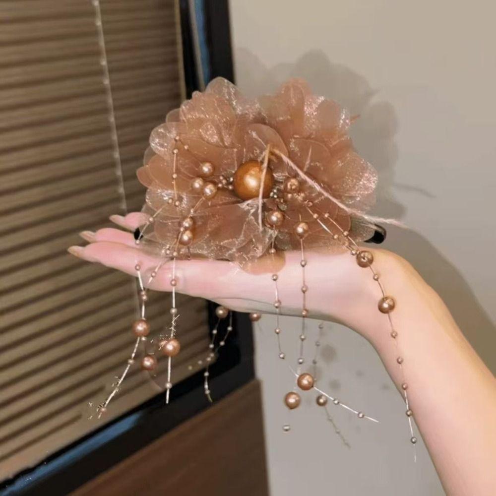 Plastic Grasping Clip Tassel Shark Clip Elegant Hair Accessories  Women