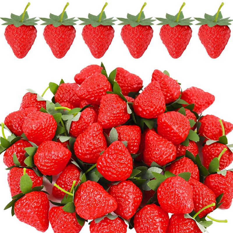 10/20Pcs Artificial Strawberries Fake Plastic Fruit for Home Kitchen Garden Decoration Photo Props Christmas Party DIY Decor
