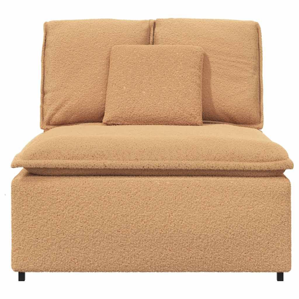 Modular Sofa Center Module with Cushions Beige 100 cm