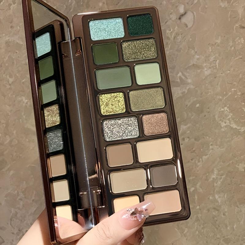 16-Color Eye Shadow Palette Vibrant Matte and Pearlescent Finishes with Explosive Flash Effect Smoked and Retro Styles Eyeshadow Makeup