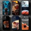 Баскетбольное кольцо Спорт Мягкий чехол для телефона для iPhone 16 16E 17 Air 15 Pro Max 14 Plus 13 Mini 11 12 7 Черная задняя крышка