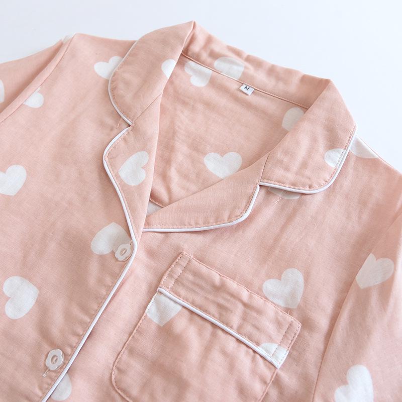 Женский пижамный комплект из чистого хлопка, три предмета: Топ с коротким рукавом, длинные брюки и шорты для летней и весенне-осенней домашней одежды.