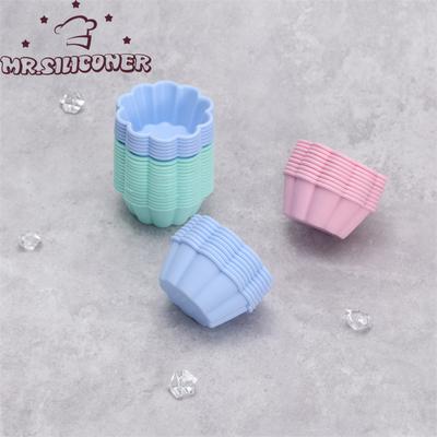 12 шт., круглые силиконовые формы для кексов в форме лепестков диаметром 5 см, формы для выпечки кексов, аксессуары для выпечки, форма для торта в форме тарта