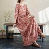 2025 New Floral Vacation Style Travel Round Neck Vintage Long Skirt Flesh Covering Dresses