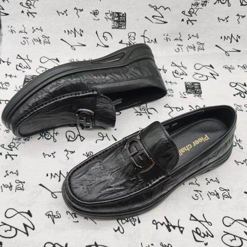 Высококачественные осенние деловые кожаные туфли на легкой подошве, мужские, из коровьей кожи, с круглым носком, трендовые, модные, повседневные мужские кожаные туфли